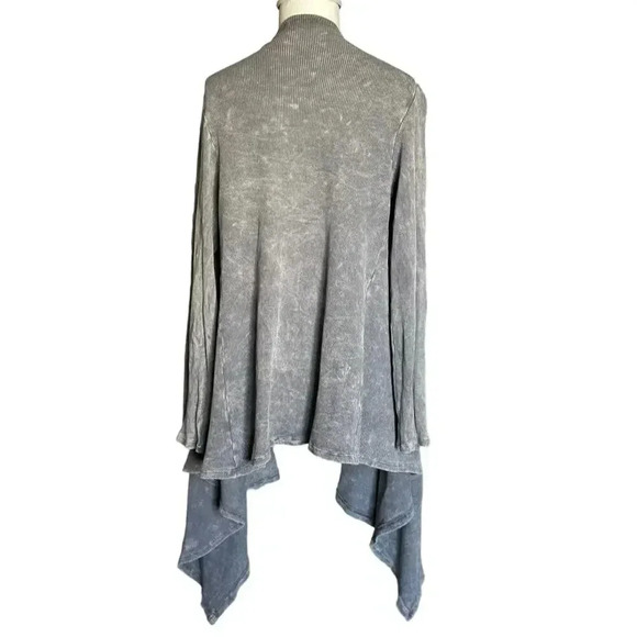 T-Party Mineral Wash Longline Open Front Cardigan Women’s Medium Gray - Picture 3 of 5